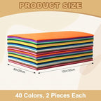 80PCS, 1mm Stiff Felt Fabric Sheets, 40 Assorted Colors, Felt Sheets - Image 2