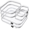 YQBRAO 6 Pack Sleek Gray Clear Hard Shell Zipper Case, 1.2mm Heavy Duty Tech & by Unknown