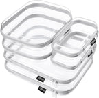 YQBRAO 6 Pack Sleek Gray Clear Hard Shell Zipper Case, 1.2mm Heavy Duty Tech & by Unknown