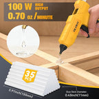 Cordless Hot Glue Gun for De-Walt 20V Battery - 100W Hot Glue Gun and 35PCS - Image 4