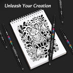 Betem 6 Black Dual Tip Acrylic Paint Markers, Fabric Decorating Kits Premium - Image 5