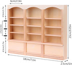 1:12 Scale Dollhouse Miniature Bookcase Display Shelf Locker Solid Wood - Image 2
