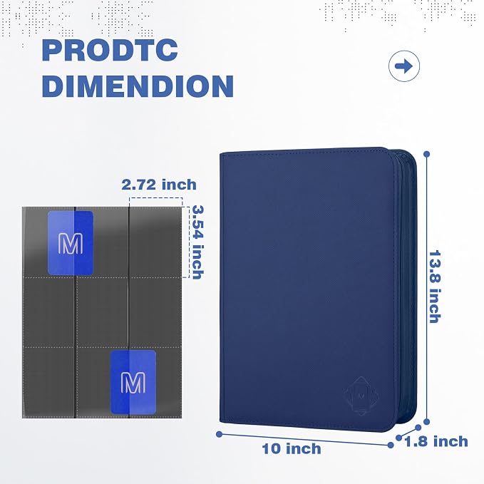 Trading Card Binder with 9 Side Loading Pocket Card Album Hold Up to 540 Cards - Image 4
