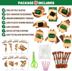 CiyvoLyeen Kids Sewing Kit Crafts – DIY Sloth & Jungle Animal Felt Crafts - Image 4