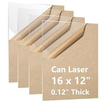 4 Pack 12×16 Clear Acrylic Sheets 1/8in Thick Plexiglass Sheet by Unknown
