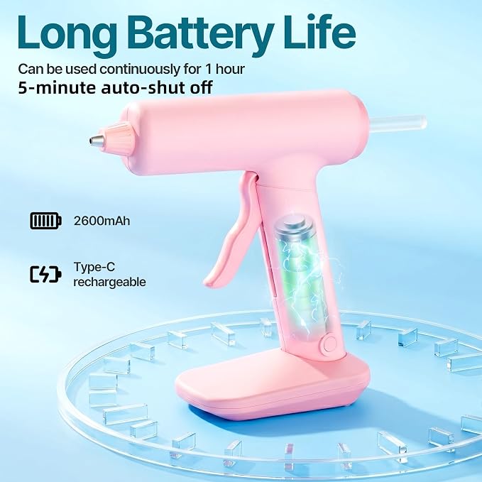 Cordless Hot Glue Gun, 30s Fast Preheating - Image 2