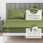 Love's cabin California King Comforter Set Olive Green, 7 Pieces California - Image 4