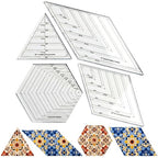 4 Pcs Quilting Ruler Set, 60 Degree Triangle and Diamond, 45 Degree Diamond by Unknown