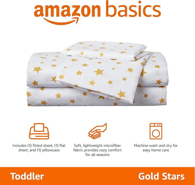 Amazon Basics Kid's Soft Easy-Wash Lightweight Microfiber 3-Piece Sheet Set - Image 2