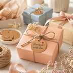50 Pcs Handmade with Love Tags, Gift Tags with Jute String Small Round Brown - Image 6