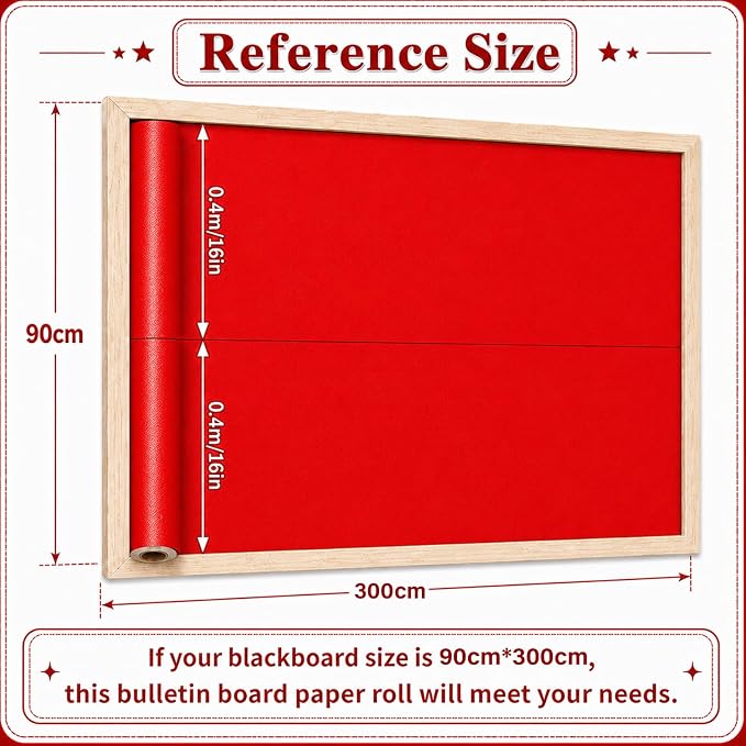 Red Bulletin Board Roll Non-Woven Fabric Poster 16in X 20ft | Back to School - Image 3