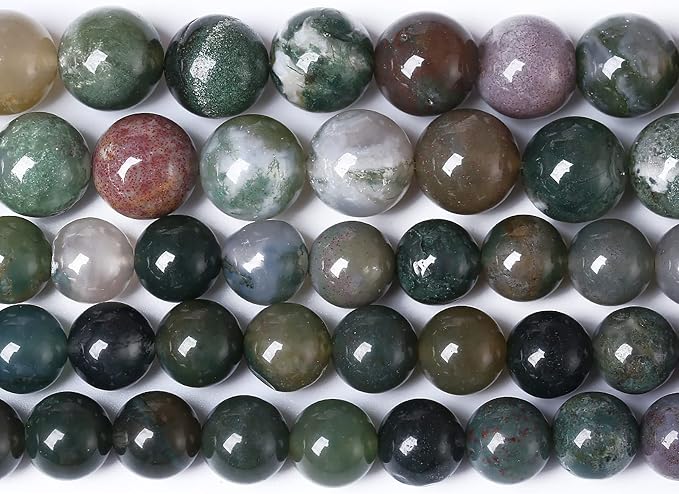 60-65pcs 6mm Natural Indian Agate Gemstone Beads Smooth Round Loose Spacer Beads - Image 3