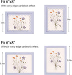 6x8 Picture Frame with Wavy Mat, Wooden Real Glass 6 x 8 Photo Frame - Image 4