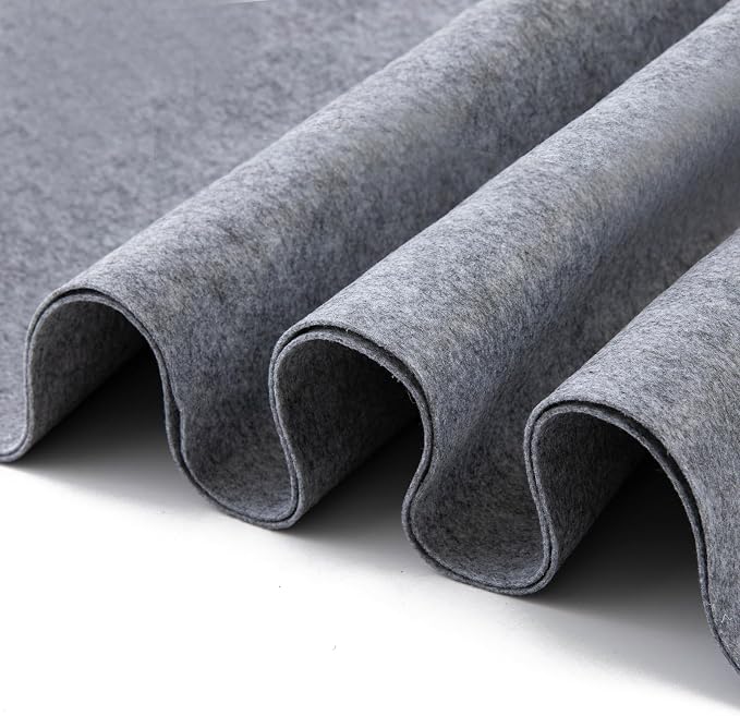 HaoFeijh Grey Felt Fabric 72 * 36 Inch Wide 1.6mm, Fabric Sheets Soft Woven by HaoFeiJH