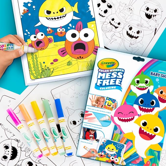 Crayola Baby Shark Color Wonder Pages, Mess Free Coloring - Image 6