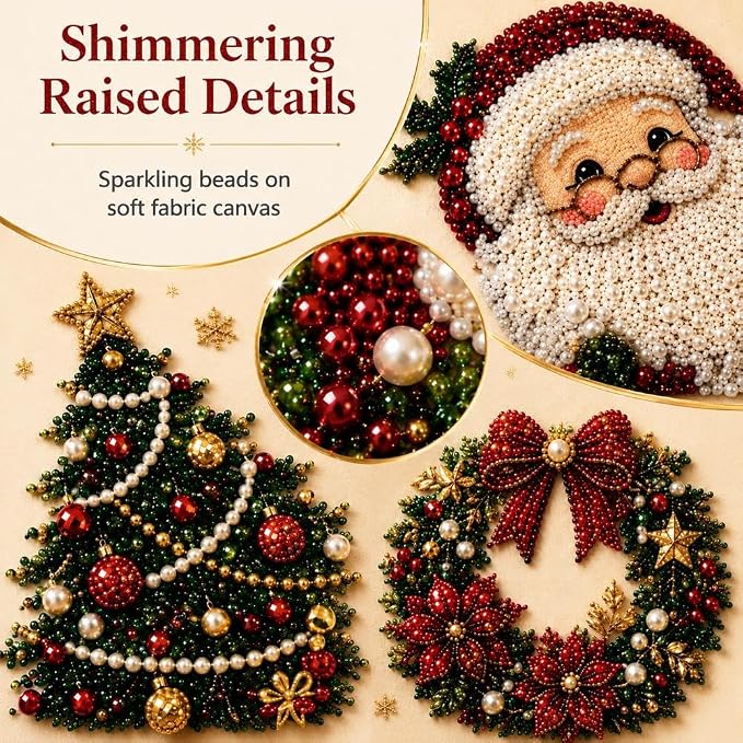 DIY Christmas Pearl Diamond Art Painting Kit, Cute Santa Elk Christmas Pearl - Image 6