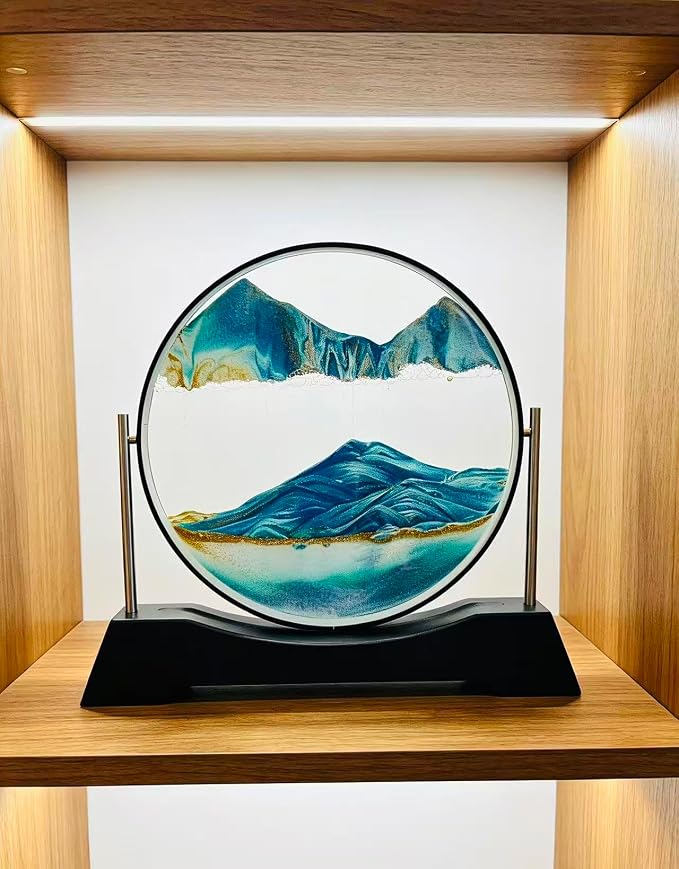3D Moving Sand Art Glass Ornament, Stress Relief Desk Decor Gift - Image 4