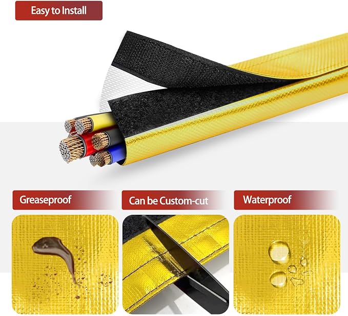 Wire Heat Shield Wrap for Car Hose Lines, 1-1/2" I.D. x 10FT, - Image 5