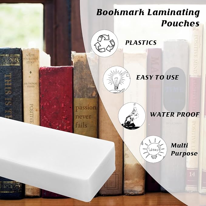 100Pcs Bookmark Laminating Pouches 2x8inch Hot Laminator Sleeves 5 Mil - Image 3