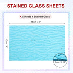 PATIKIL 4 x 6 Inch Transparent Stained Glass Sheets, 2 Sheets Mosaic Glass - Image 2