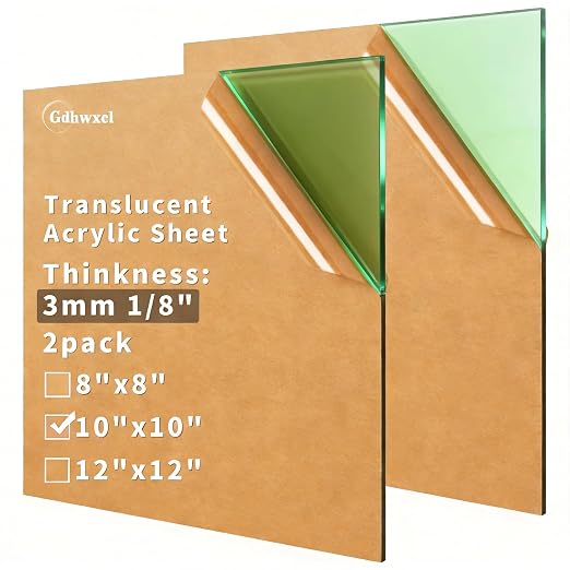 1/8 Thick 10 x 10 inch Translucent Acrylic Sheets by gdhwcxl