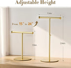 niffgaff T Bar Purse Display Stand Tabletop: Adjustable Height Handbag Holder - Image 3