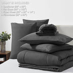 CozyLux Oversized Queen Comforter Sets Dark Grey, 7 Pieces Bed in a Bag - Image 6