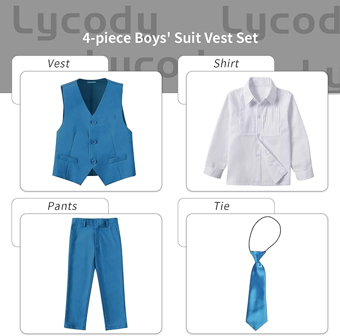 Boys Vest Set Formal Dress Suits Wedding Outfit Dresswear