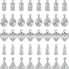 stino Tiny Crystal Clear Cubic Zirconia Charms Set, 40 Pieces | Mixed Shapes by stino