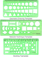 11PCS Geometric Drawings Templates, Drafting Stencils Measuring Tools, BetyBedy - Image 2