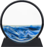 Coitak Moving Sand Art Picture, Round Glass Dynamic Sand Picture, Desktop Sand by Coitak