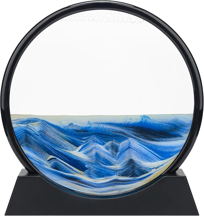 Coitak Moving Sand Art Picture, Round Glass Dynamic Sand Picture, Desktop Sand by Coitak