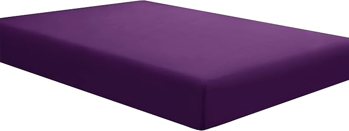 Sfoothome Fitted Bottom Sheet for Mattress, Single Twin Size Purple Microfiber by Sfoothome