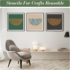 Geometric Texture Stencils for Crafts Reusable 9Pcs Stencils | DIY Art Painting - Image 2