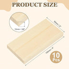 MECCANIXITY 10Pcs Wood Strips Slats, 3/8" x 2" x 4" Thin Wood Sticks Flat - Image 2