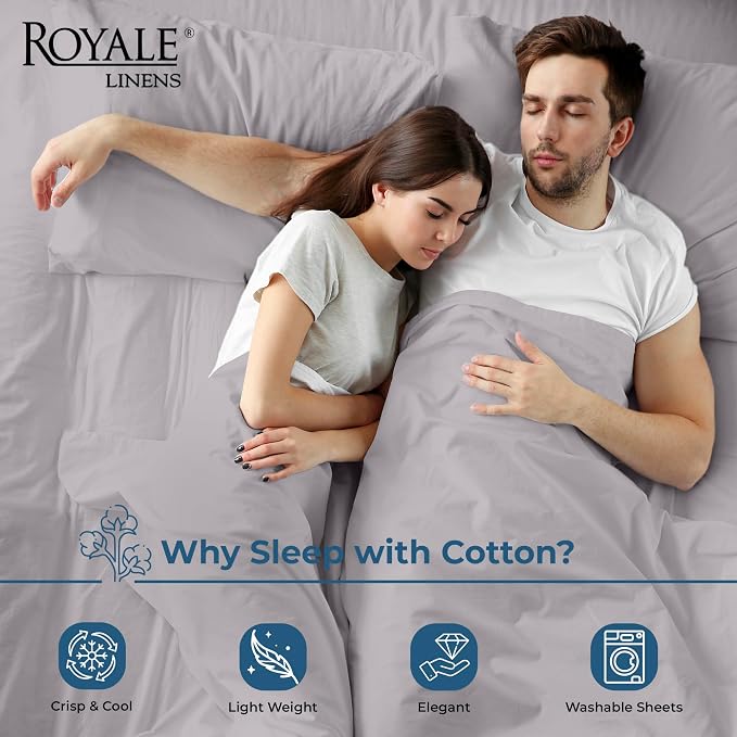 Royale Linens 100% Organic Cotton Full Flat Sheet Only - Image 3