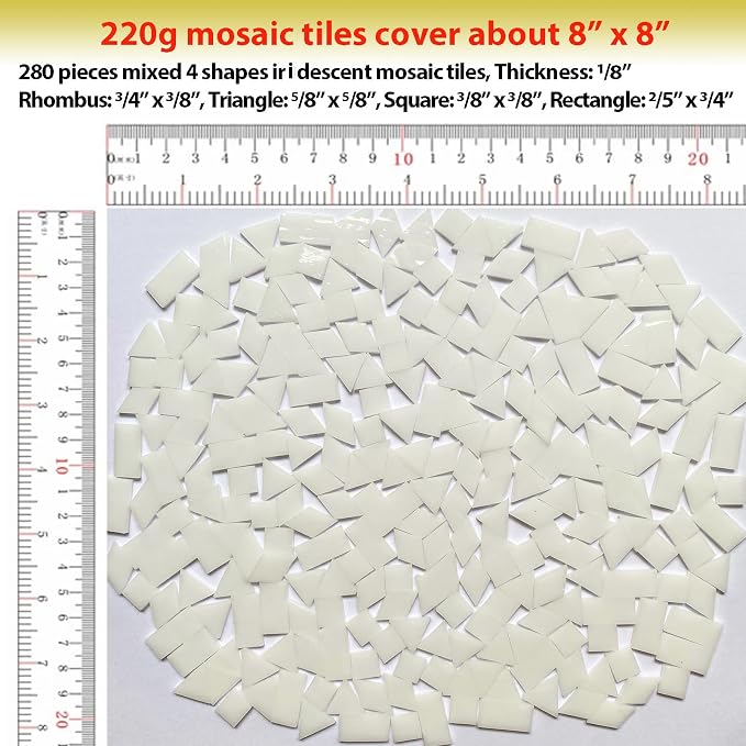 Iridescent White Glass Mosaic Tiles - Image 6