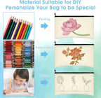 PEASUG Canvas Pencil Pouch, 12 Pack Blank Canvas Zipper Pouch Makeup Bag Bulk - Image 4