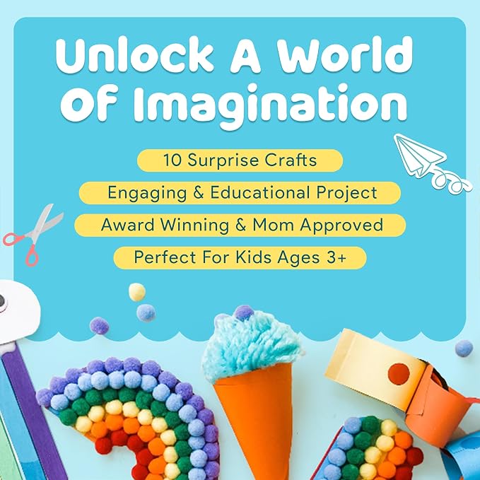 Mumaloo Arts and Crafts Kit for Kids – 10 Projects Ages 4–8 | No-mess craft box - Image 2