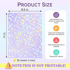 36 Sheets Holographic Laminate Sheets Clear Holographic Sticker Paper | Self - Image 2