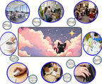 Anime Desk Mat, Cute Black Cat Game Mousepad, Full Deskmat, Extended Computer - Image 5
