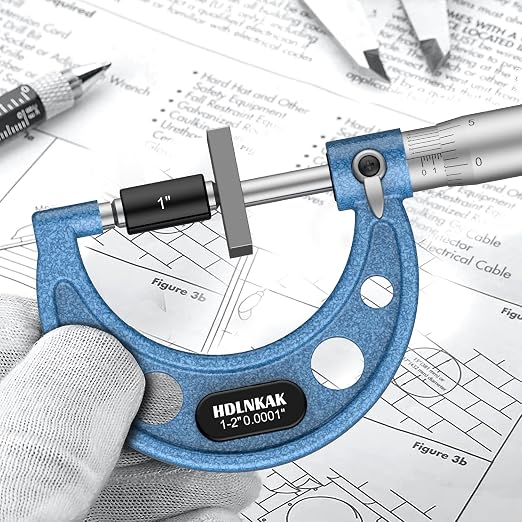 HDLNKAK Outside Micrometer, 1-2" Machinist Micrometer, 0.0001" Graduation - Image 3