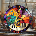 Music Teacher Acrylic Suncatcher Treble Clef Faux Stained Glass Window Hanging by Unknown
