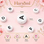 1400 PCS 4x7mm Round Alphabet Letter Beads - Image 3