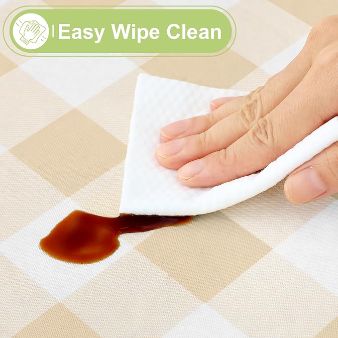 Smiry Plastic Table Cloth, Waterproof Vinyl Tablecloth - Image 3