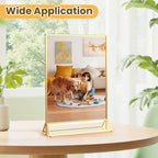 Acrylic Sign Holder 5X7 Gold Frames Double-sided Picture Frames Display Stand - Image 5