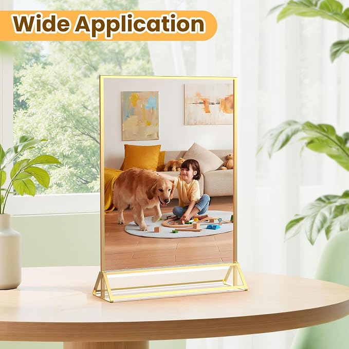 Acrylic Sign Holder Double Sided 8X10 Gold Frames - Image 5