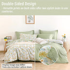 LEMIROE Floral Cotton Comforter Twin Size 2Pcs - Image 4