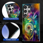 for Samsung Galaxy S23 Ultra Case, Dragonfly Dandelion Colorful Pattern Glossy - Image 5