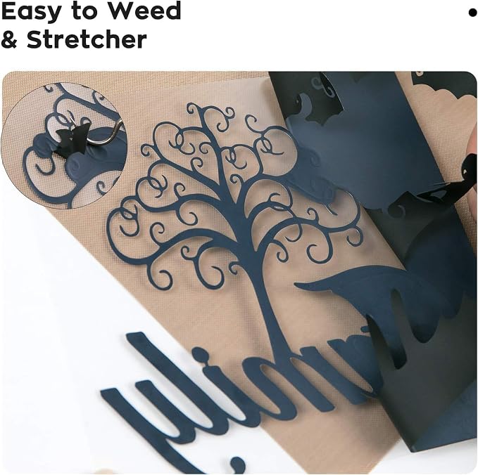 Dysania Black Heat Transfer Vinyl, 10 Pack 12 x 12in Black HTV Vinyl | Iron on - Image 3
